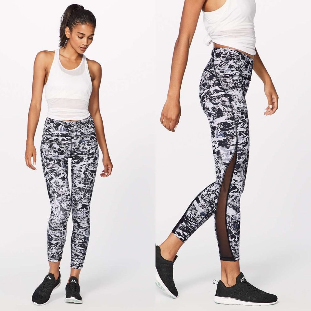 Lululemon Train Times 7/8‎ Pant (25" ) Interlaced Starlight Black / Black Size 6